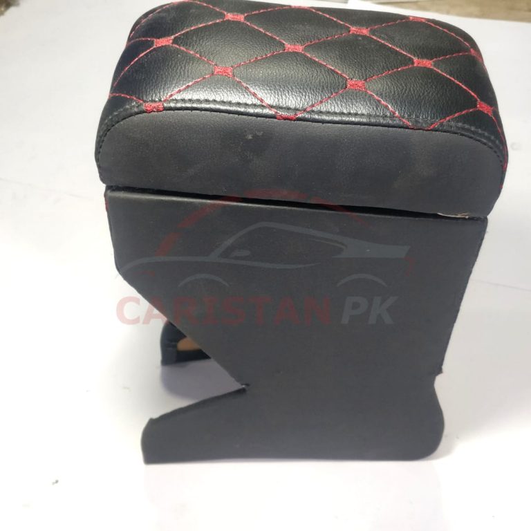 Custom Fit Arm Rest Black With Red Stitch 2