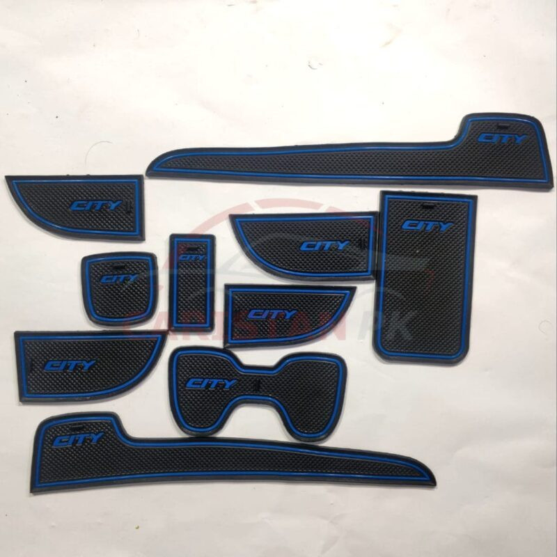 Honda City Non Slip Interior Protection Mats Blue 2009-21 1