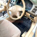 Honda Civic Flat Style 7D Floor Mats Black With Beige Stitch 2001-05 3