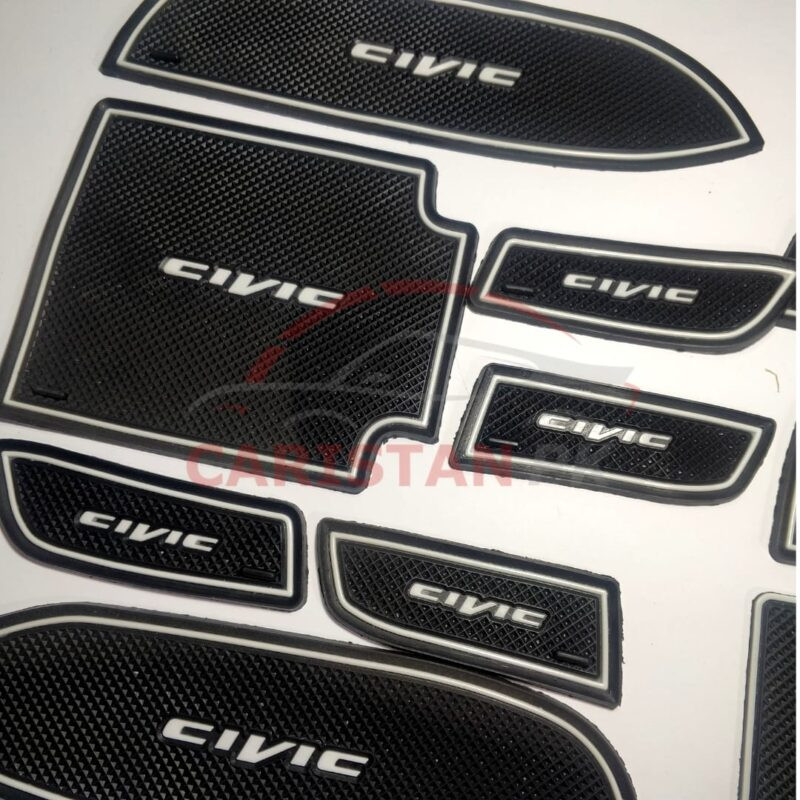 Honda Civic Rebirth Non Slip Interior Protection Mats White 3