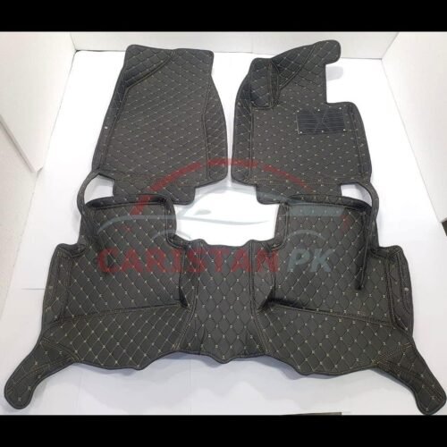 Hyundai Tucson 7D Floor Mats Black With Beige Stitch 1
