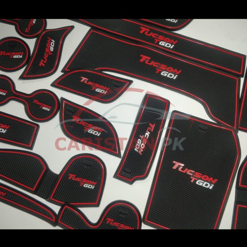 Hyundai Tucson PVC Non Slip Interior Protection Mats Red 2