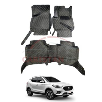 MG HS 7D Floor Mats Black With Beige Stitch
