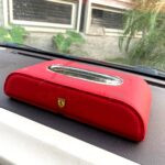 Premium Leather Car Tissue Box Red Premium Leather Car Tissue Box Red