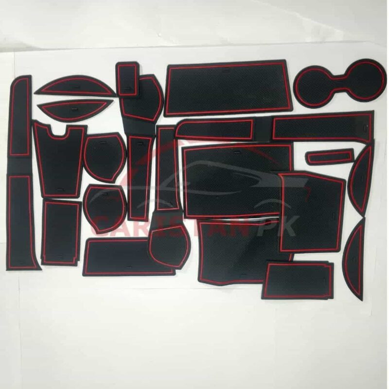 Toyota Fortuner PVC Non Slip Interior Protection Mats Red 2016-25 1