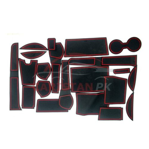 Toyota Fortuner PVC Non Slip Interior Protection Mats Red 2016-25