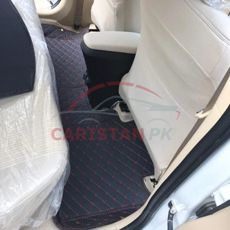 Toyota Yaris 7D Floor Mats Black With Red Stitch 4 Toyota Yaris 7D Floor Mats Black With Red Stitch 4