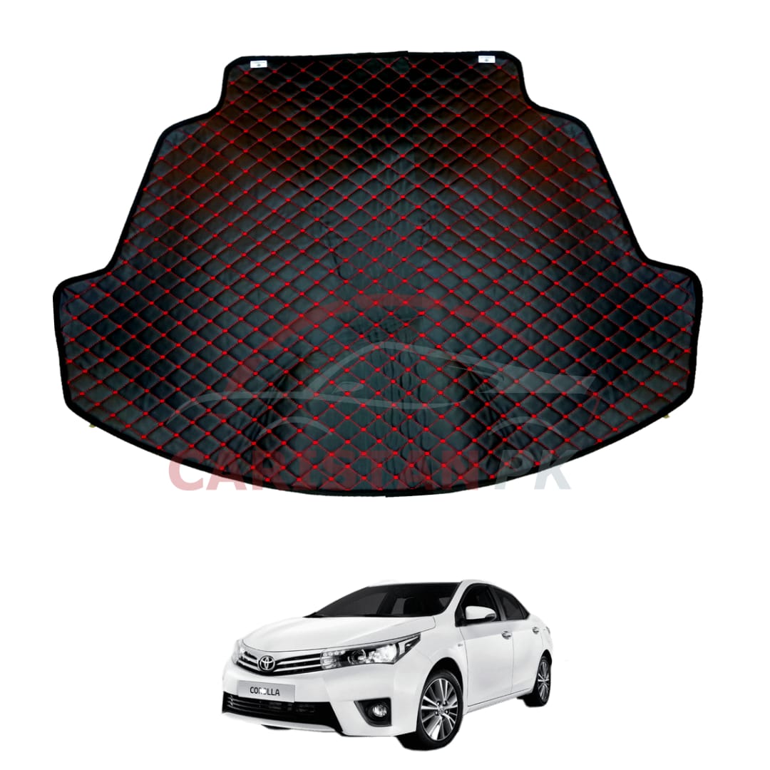 Toyota Corolla 7D Trunk Protection Mat Black With Red Stitch 2014-16 Model