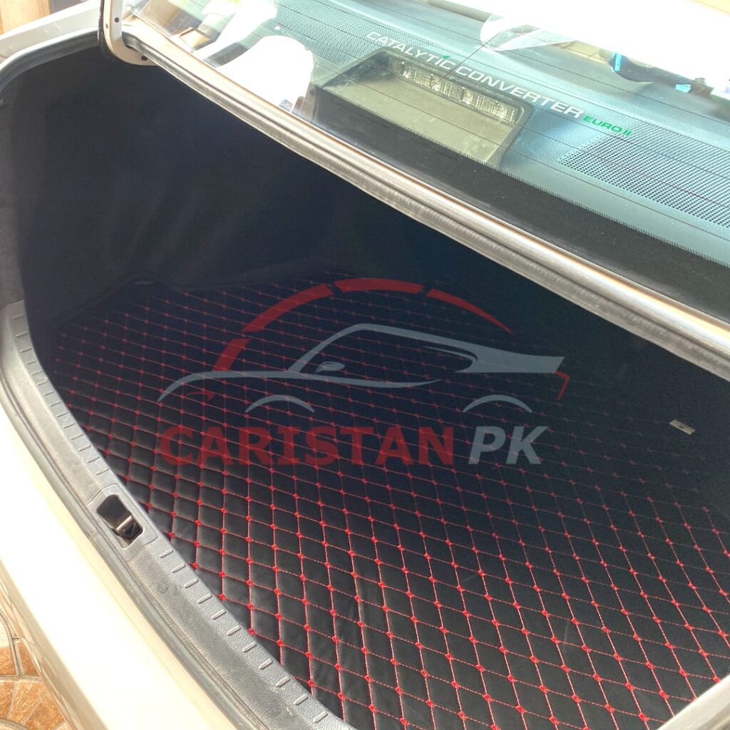Toyota Corolla 7D Trunk Protection Mat Black With Red Stitch 2017-24 1