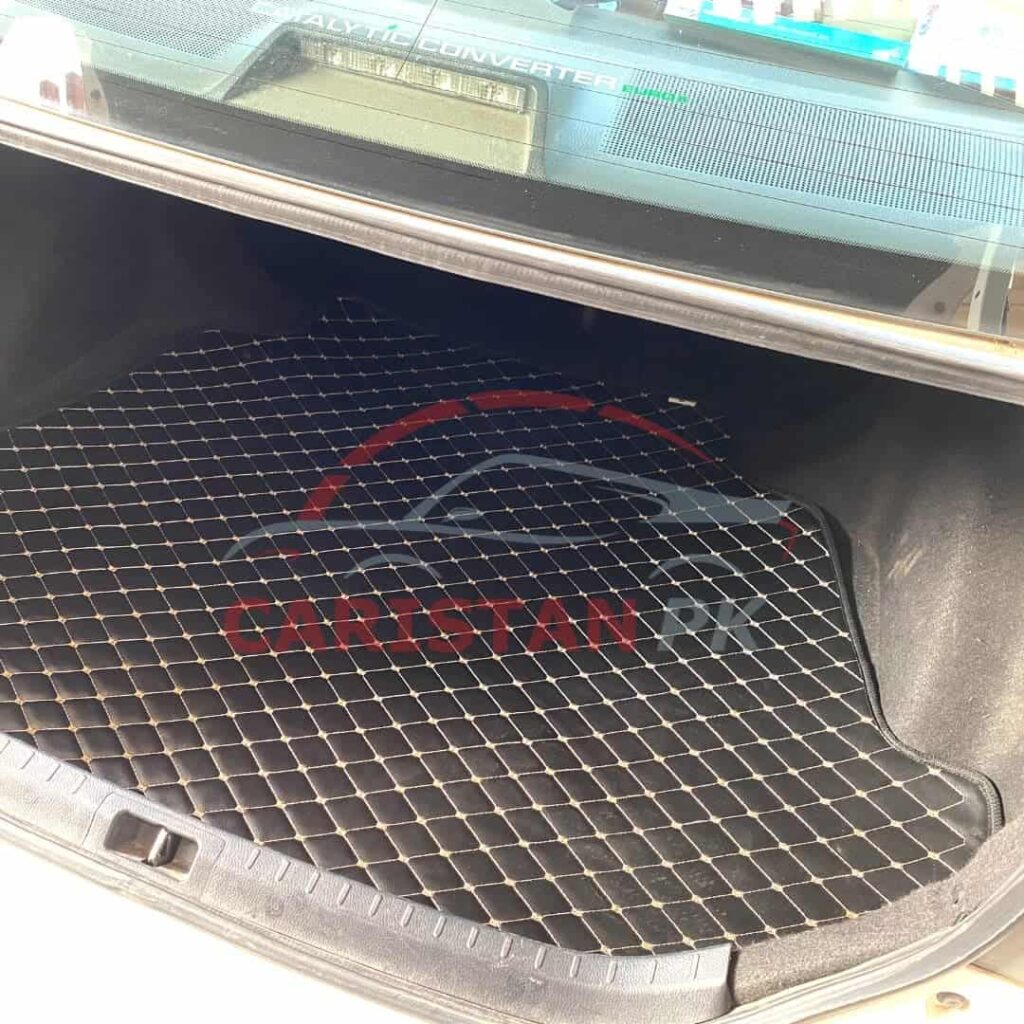 Toyota Corolla 7D Trunk Protection Mat Black With Beige Stitch 2017-24 1