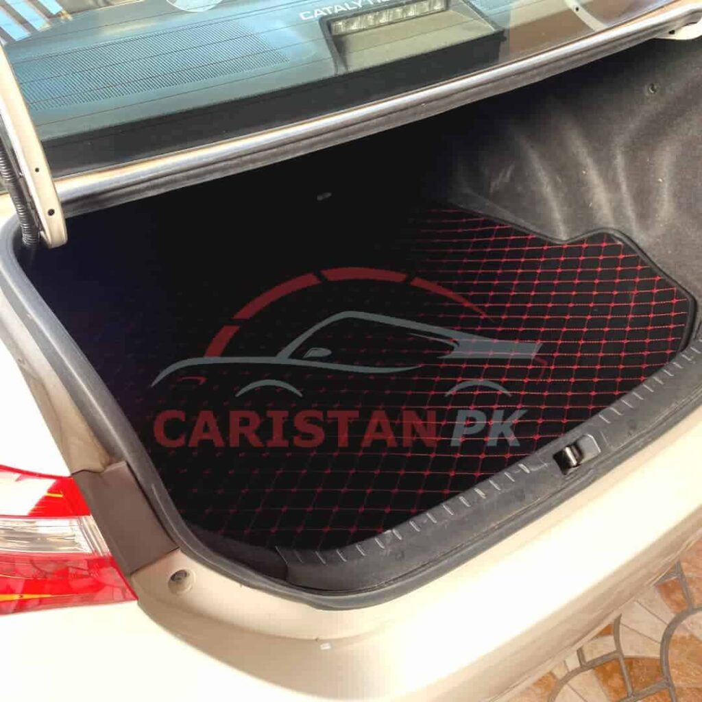 Toyota Corolla 7D Trunk Protection Mat Black With Red Stitch 2014-16 1