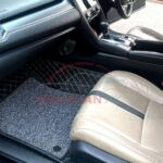 Honda Civic 9D Premium Floor Mats Black With Beige Stitch 2016-21 2