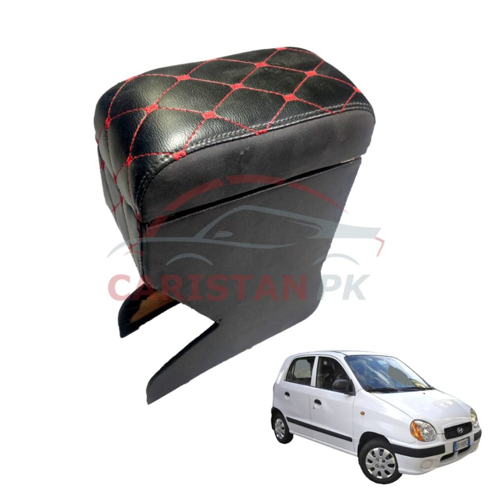 Hyundai Santro Custom Fit Arm Rest Black With Red Stitch Hyundai Santro Custom Fit Arm Rest Black With Red Stitch