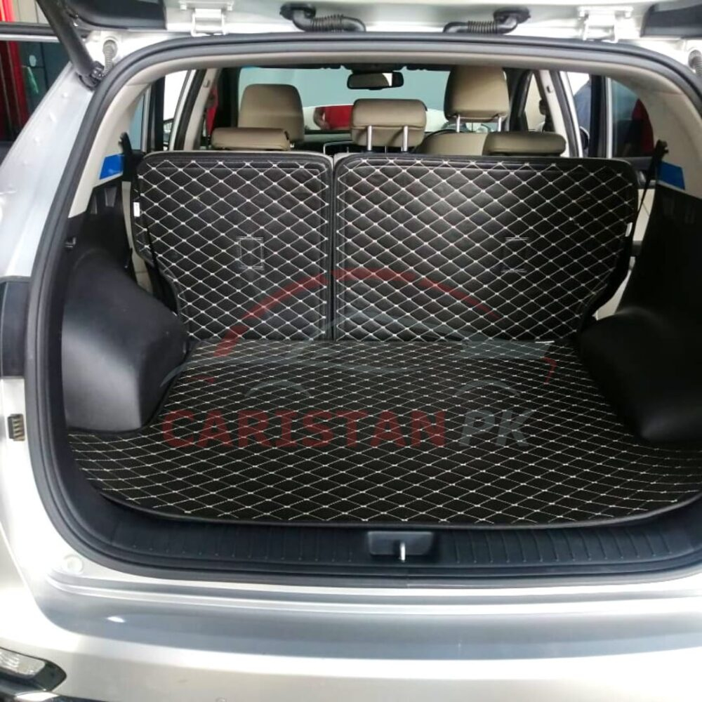 Hyundai Tucson 7D Complete Trunk Mat Black With Beige Stitch