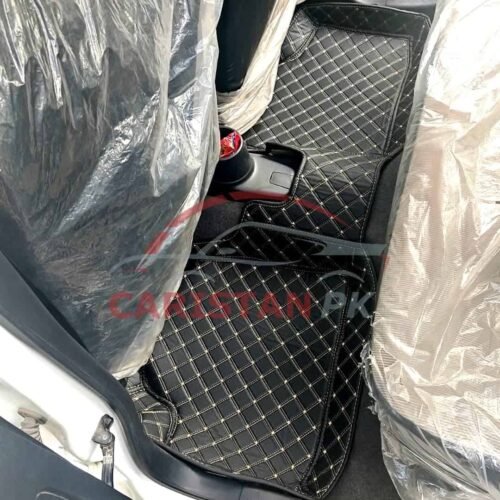 Suzuki Alto 7D Floor Mats Black With Beige Stitch 2017-26 1