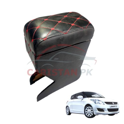 Suzuki Swift Custom Fit Arm Rest Black With Red Stitch 2007-21