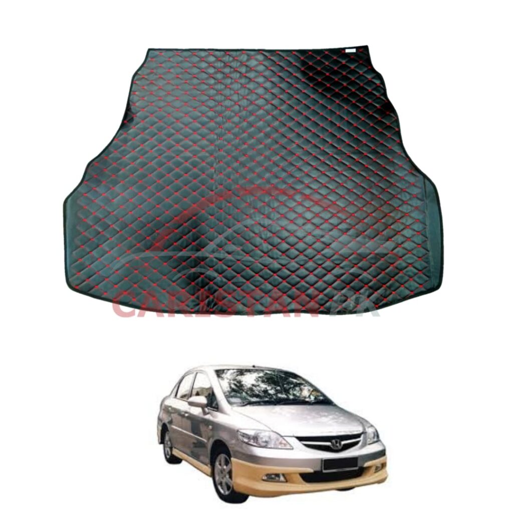 Honda City 7D Trunk Protection Mat Black With Red Stitch 2007-08