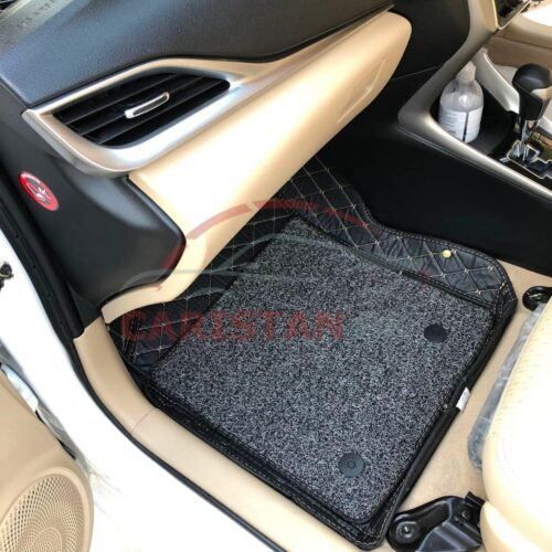 Toyota Yaris 9D Premium Floor Mats Black With Beige Stitch 2