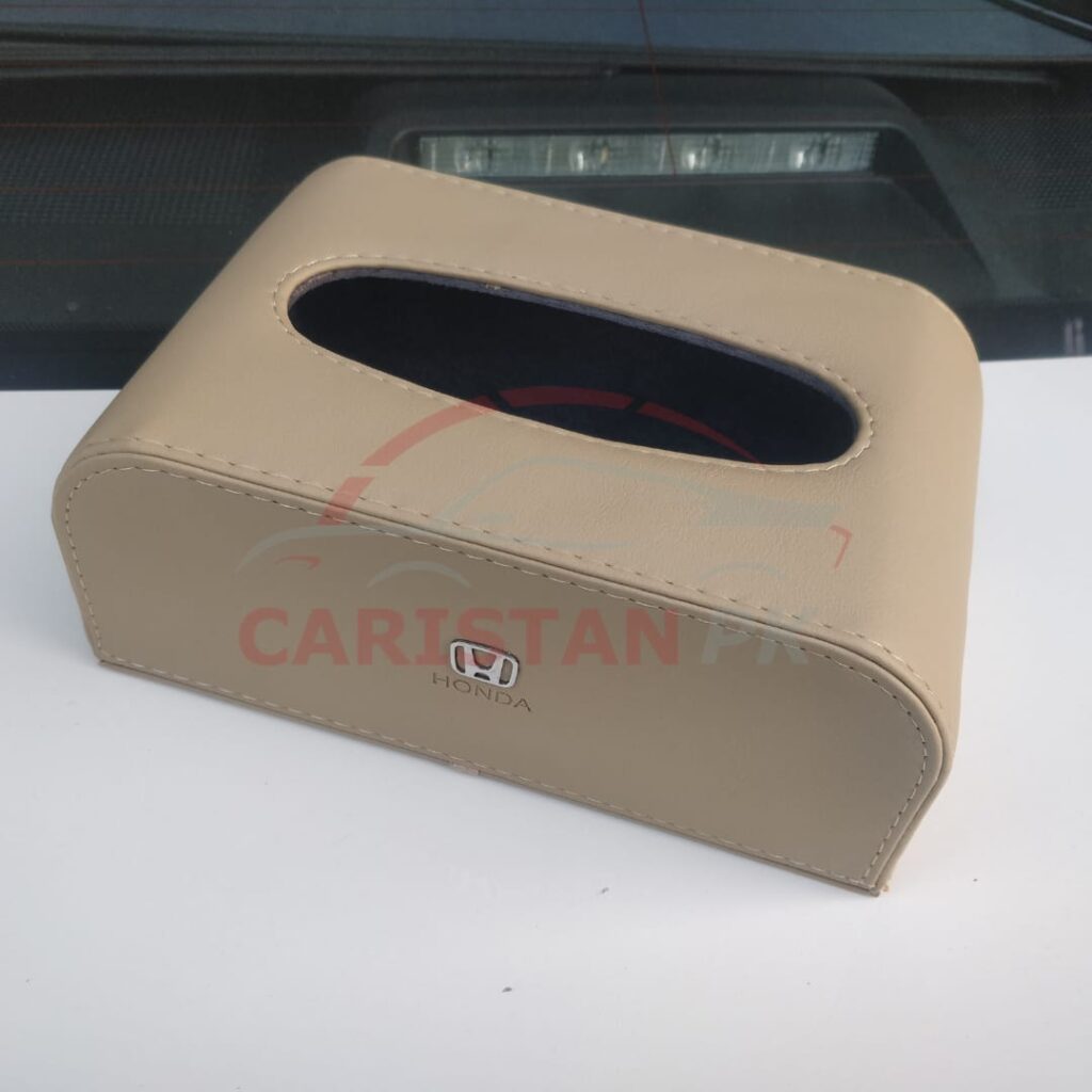 Honda Leather Car Tissue Box Beige Big Design