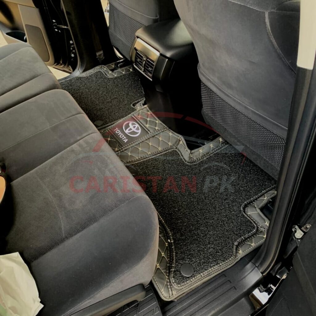 Toyota Prado FJ 150 9D Premium Floor Mats Black With Beige Stitch 3