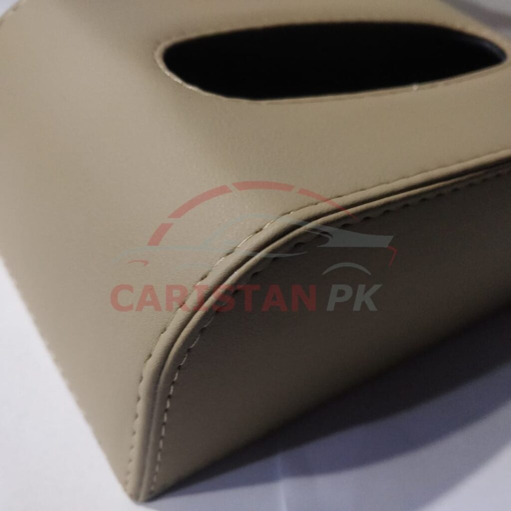 Honda Leather Car Tissue Box Beige Big Design 4