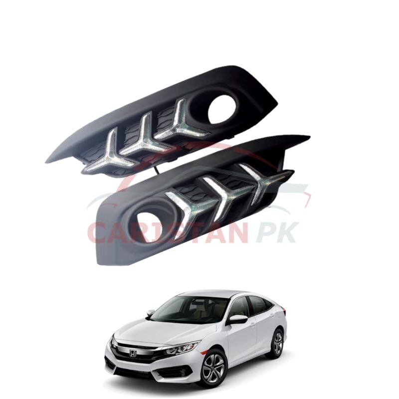 Honda Civic Arrow Style Fog Lamp DRL Cover 2016-21 Honda Civic Arrow Style Fog Lamp DRL Cover 2016-21