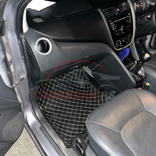 Suzuki Cultus 7D Floor Mats Black With Beige Stitch Hard Design 2017-24