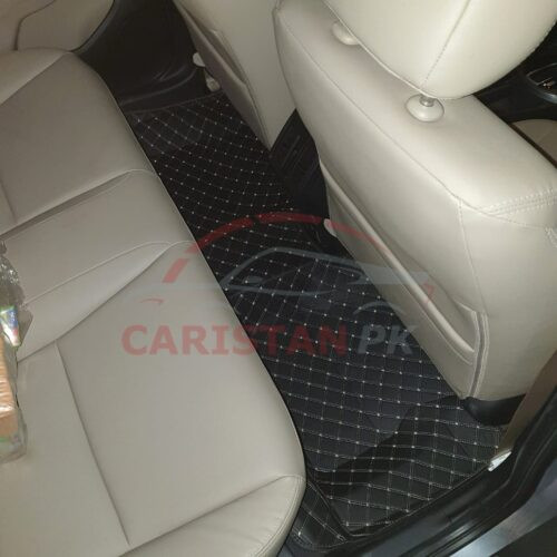 Honda City 7D Floor Mats Black With Beige Stitch Hard Design 2022 Model & Onwards 2