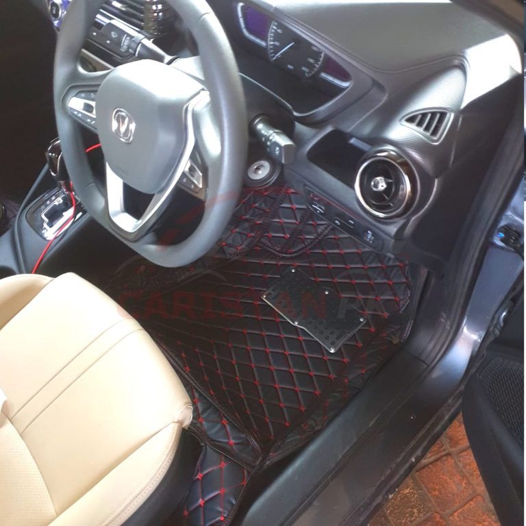 Changan Alsvin 7D Floor Mats Black With Red Stitch