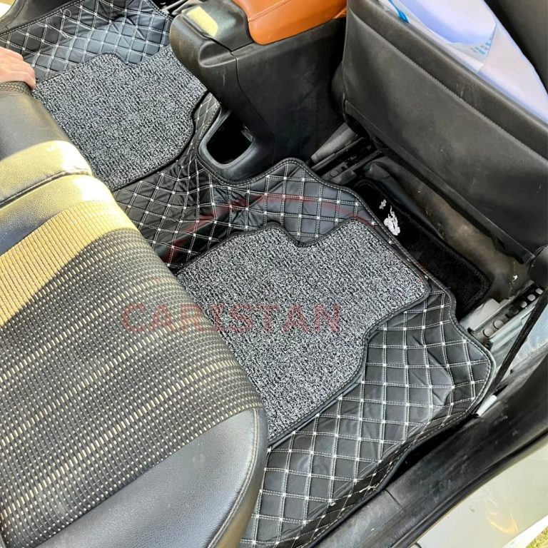 Honda Vezel 9D Floor Mats Black & Beige Stitch 4