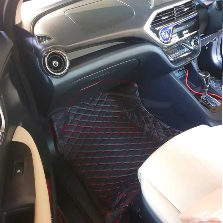 Changan Alsvin 7D Floor Mats Black With Red Stitch 2