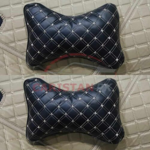 Black & Beige Diamond Stitch Neck Rest Pillow 1