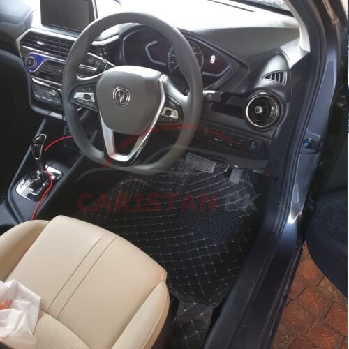 Changan Alsvin 7D Floor Mats Black With Beige Stitch 5