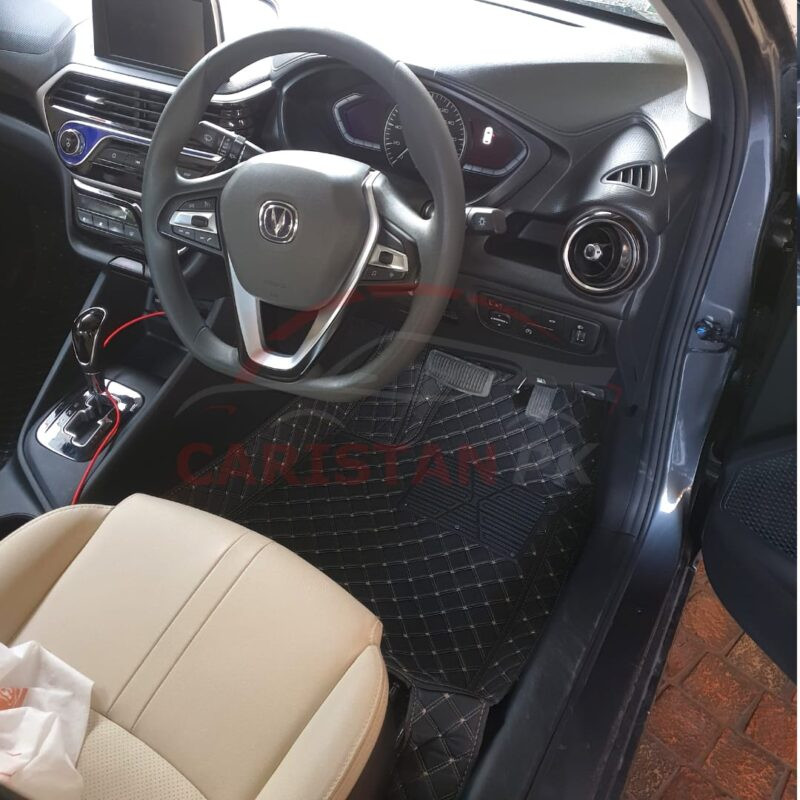 Changan Alsvin 7D Floor Mats Black With Beige Stitch 5 Changan Alsvin 7D Floor Mats Black With Beige Stitch 5
