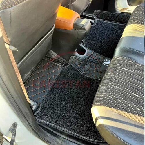 Honda Vezel 9D Premium Floor Mats Black With Orange Stitch 3