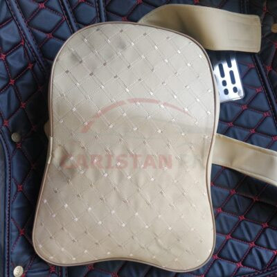 Premium Long Design Neck Rest Pillow Beige Stitch 1