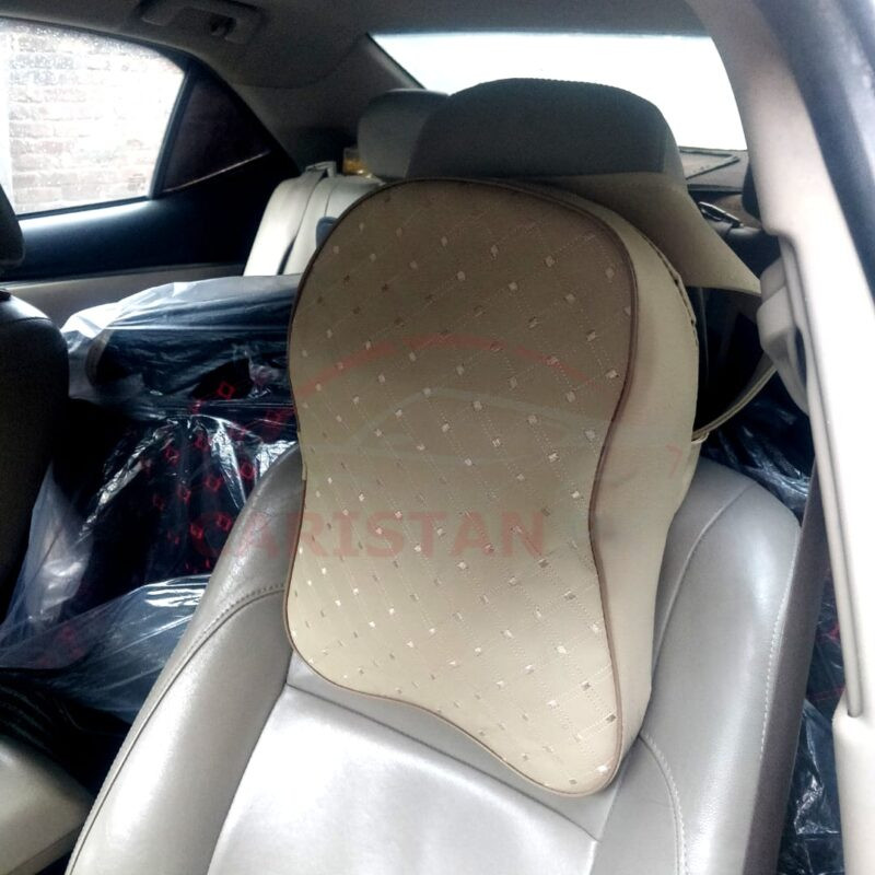 Premium Long Design Neck Rest Pillow Beige Stitch Premium Long Design Neck Rest Pillow Beige Stitch