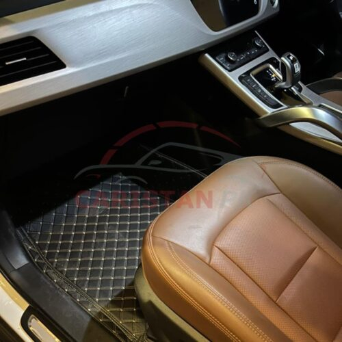 Proton X70 7D Floor Mats Black With Beige Stitch
