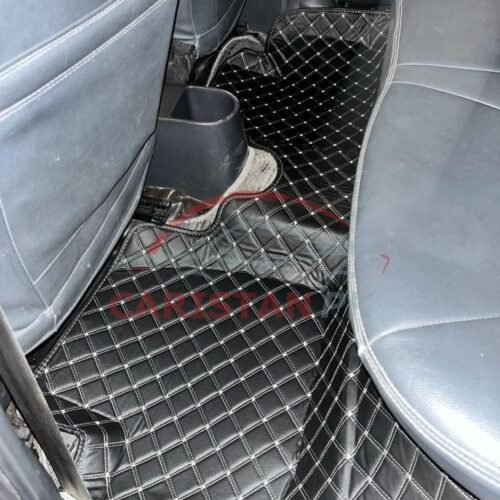 Suzuki Cultus 7D Floor Mats Black With Beige Stitch Hard Design 2017-26 1