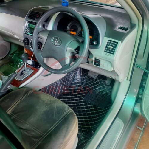 Toyota Corolla 7D Floor Mats Black With Beige Stitch 2009-13 Model