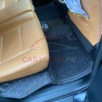 Toyota Fortuner Premium 9D Floor Mats Black With Orange Stitch 2016-25 2