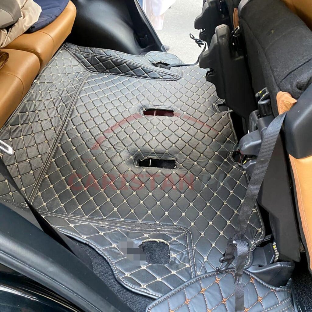 Toyota Fortuner Premium 9D Floor Mats Black With Orange Stitch 2016-25 3