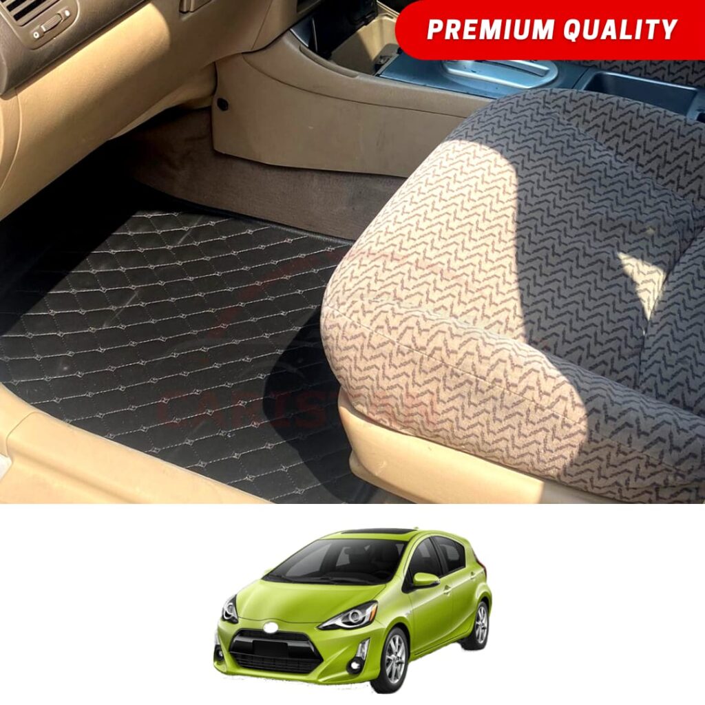 Toyota Aqua Flat Style 7D Floor Mats Black 2017-22