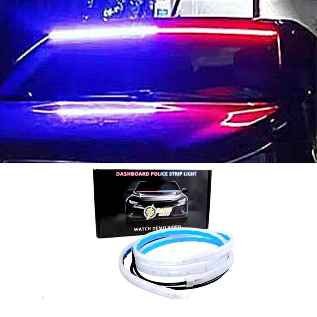 Car Dashboard Flexible Police Strip Light Red and Blue 1