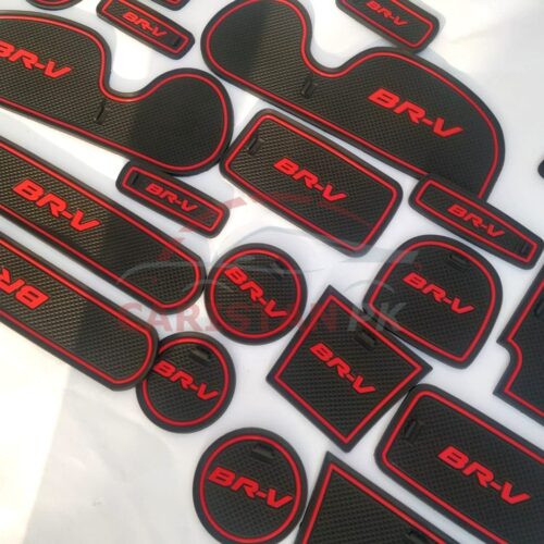 Honda BRV Non Slip Interior Protection Mats Red 3