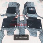 Toyota Fortuner Premium 9D Floor Mats Black With Orange Stitch 2016-25 4
