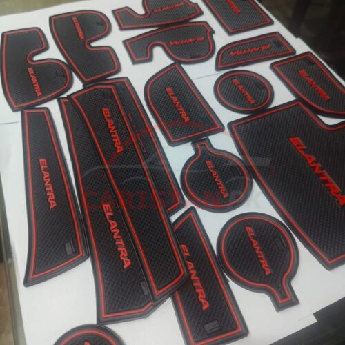 Hyundai Elantra Non Slip Interior Protection Mats Red 1