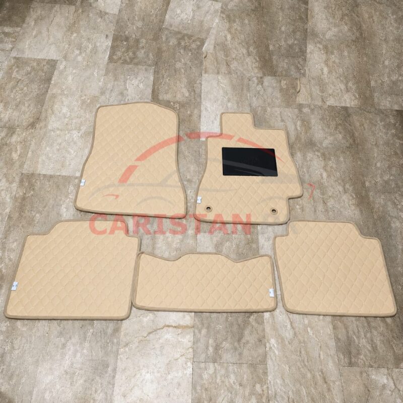 Toyota Mark X Flat Style 7D Floor Mats Beige Stitch 2004-10 2