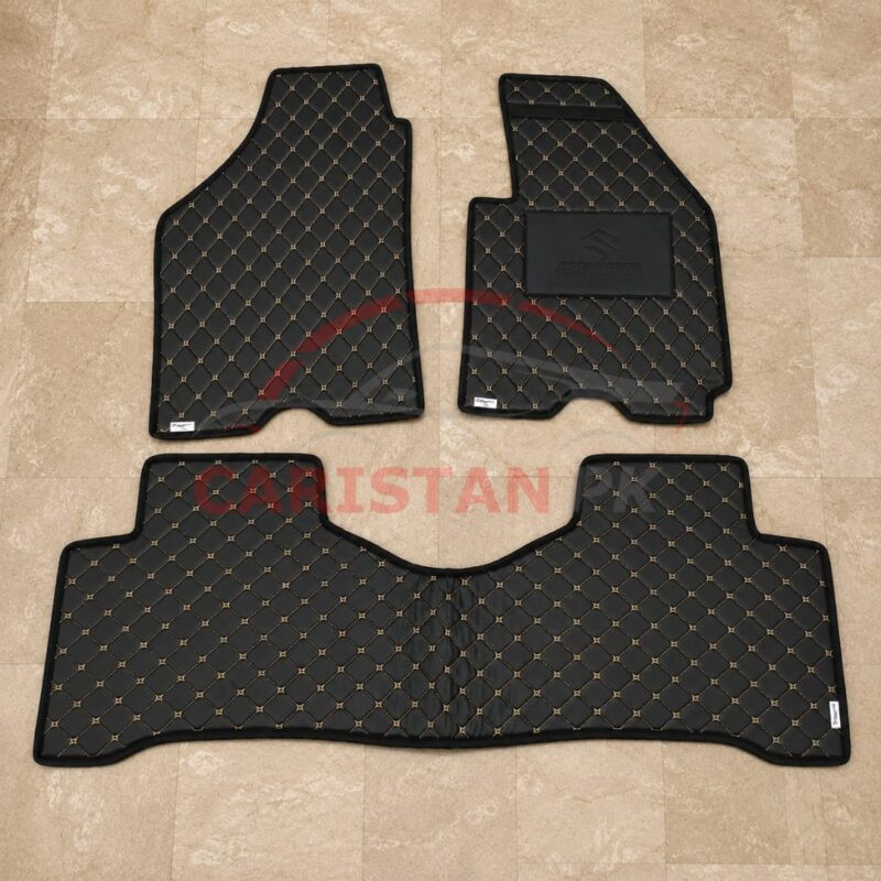 Suzuki Swift Flat Style 7D Floor Mats Black With Beige Stitch 2022 Model & Onwards 2