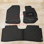 Toyota Corolla Flat Style 7D Floor Mats Black With Beige Stitch 2014-16 2